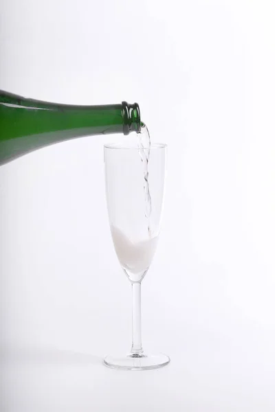 Alkoholický Nápoj Šampaňské Nalité Skla — Stock fotografie