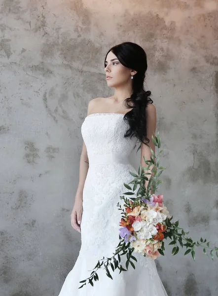 Hermosa Novia Vestido Novia — Foto de Stock