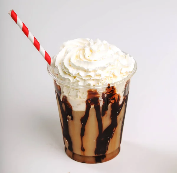 Délicieux Frappe Café Sur Table — Photo