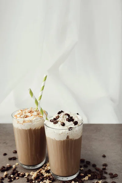 Trinken Kaffeefrappe Auf Dem Tisch — Stockfoto