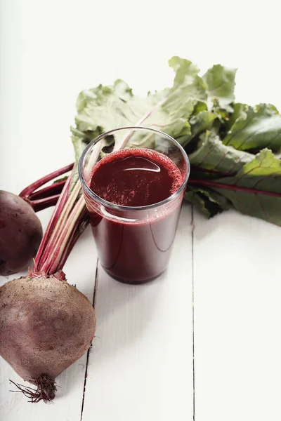 Vegetable Fresh Beetroot Juice Table — Stock Photo, Image