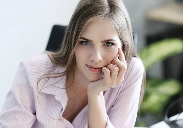 Trabalho Trabalho Menina Escritório — Fotografia de Stock