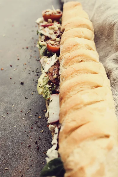 Sandwich Baguette Mesa — Foto de Stock