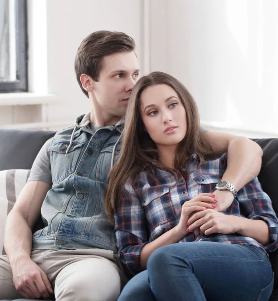 Liefde Relatie Mooi Stel Thuis — Stockfoto