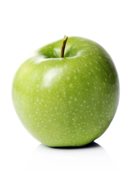 Groene Appel Een Witte Achtergrond — Stockfoto