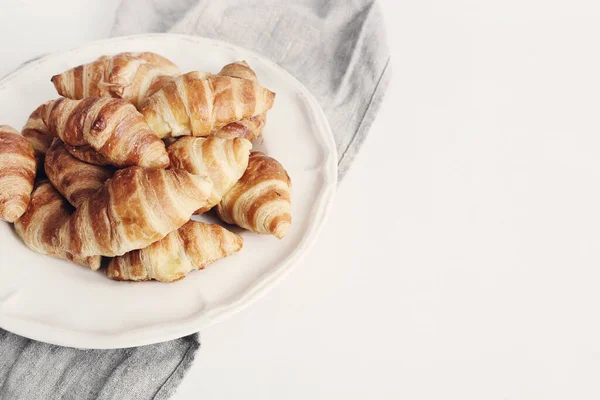 Delicious Croissants Table — Stock Photo, Image