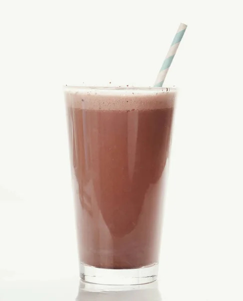 Delicioso Milkshake Fundo Branco — Fotografia de Stock