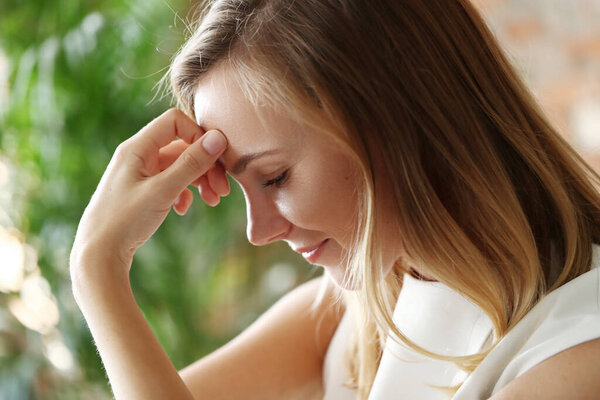 Beautiful woman in white dress