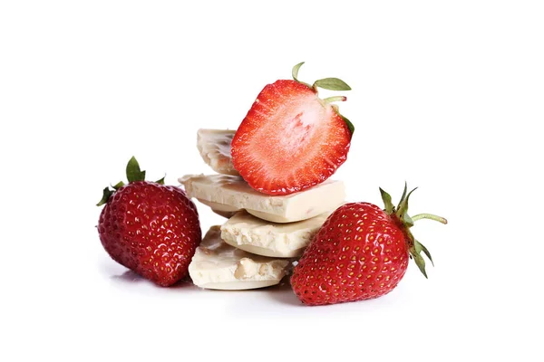 Yiyecekler. Çilekli beyaz çikolata.