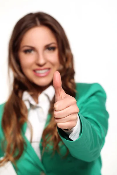 Mujer Negocios Traje Verde — Foto de Stock