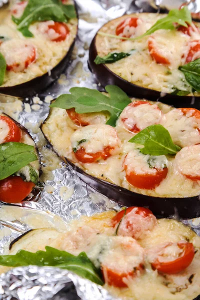 Patlıcandan yapılmış pizza.