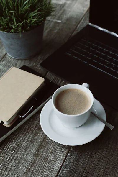 Café Delicioso Lugar Trabajo — Foto de Stock