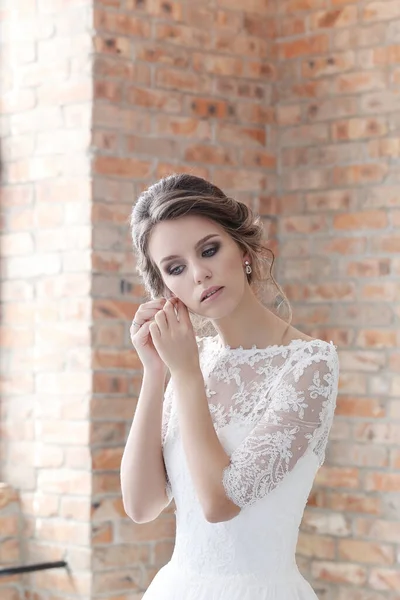 Hermosa Novia Vestido Novia — Foto de Stock