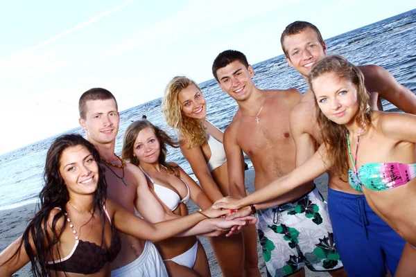 Happy Teenagers Having Rest Sea Royalty Free Stock Photos