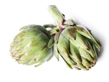 Beyaz arkaplanda enginar