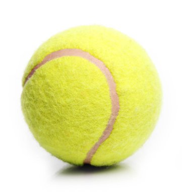 Beyaz arkaplan üzerinde tenis topu
