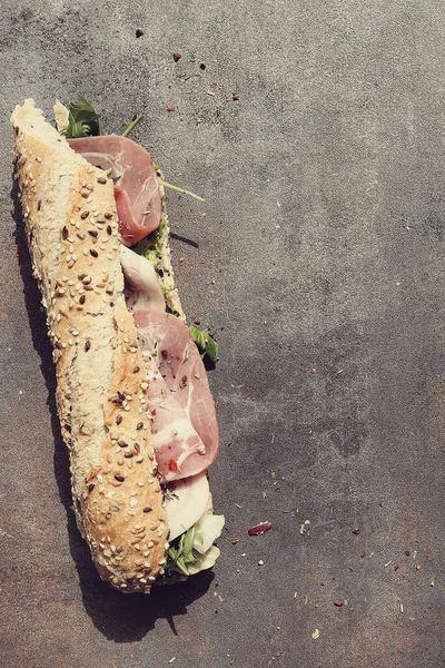 Sandwich Baguette Mesa — Foto de Stock