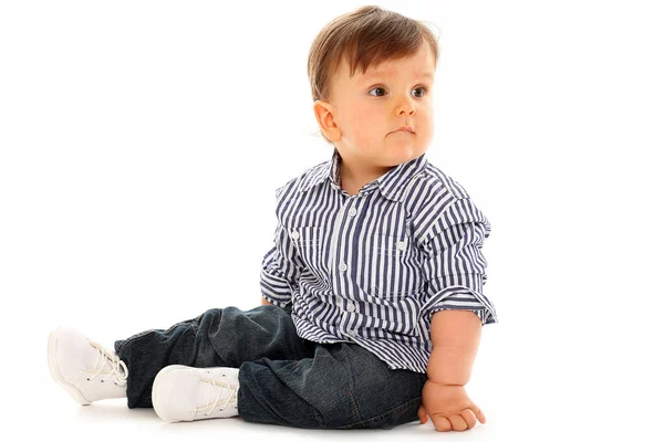 Adorable Niño Posando Estudio —  Fotos de Stock