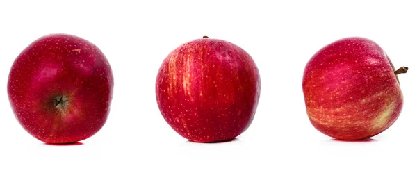 Läckra Äpplen Vit Bakgrund — Stockfoto