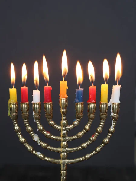 ユダヤ人の休日ハヌカとその有名な9分岐Menorah — ストック写真