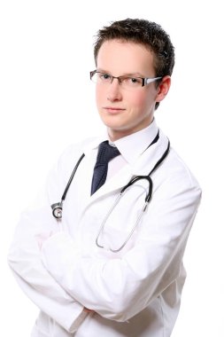 Genç ve çekici bir erkek öğrenci.