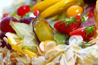 Tatlı meyveli kek yakın çekim görüntüsü