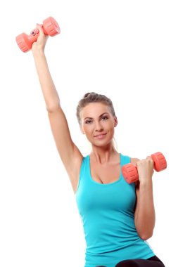 Egzersiz sırasında güzel bir kız.