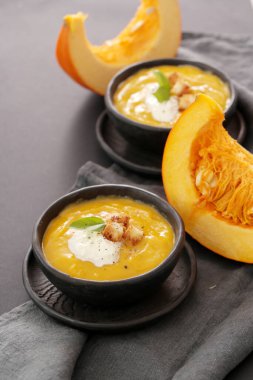 Masada lezzetli balkabağı çorbası