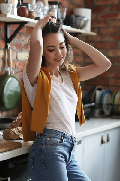 Lovely girl in the kitchen