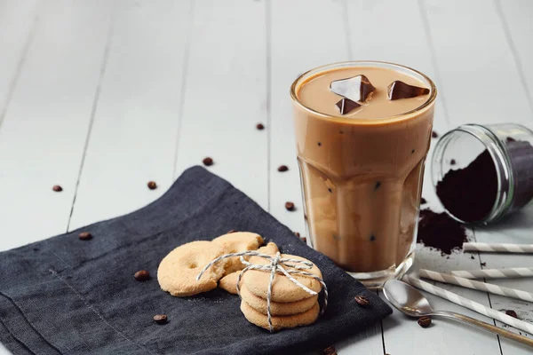 Bebida Café Latte Hielo Sobre Mesa — Foto de Stock