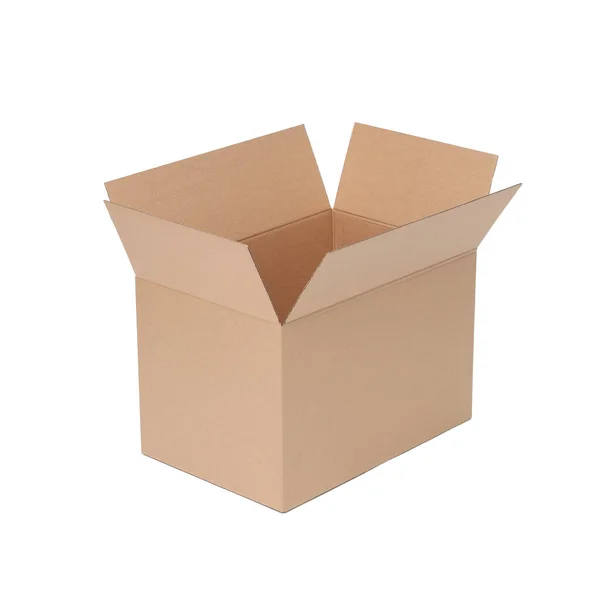 Cardboard Box White Background — Stock Photo, Image