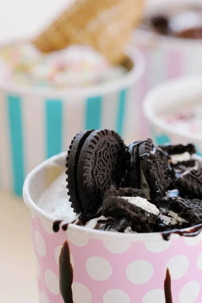 Dessert Delicious Ice Cream Table — Stock Photo, Image