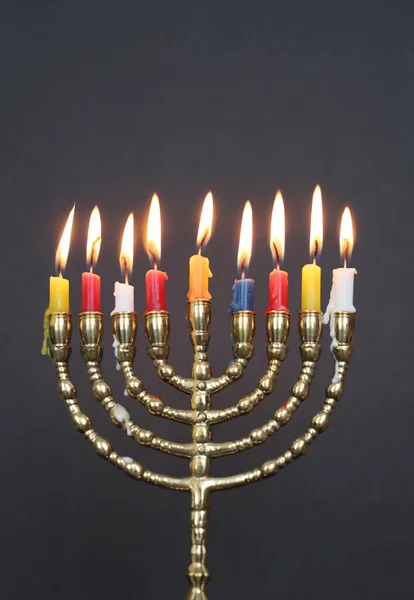 Judisk Högtid Hanukkah Och Dess Berömda Nio Grenade Menorah — Stockfoto