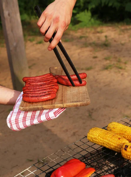 Cadre Cuisson Délicieux Repas Sur Gril — Photo