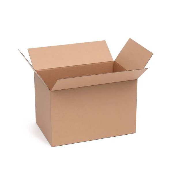 Caja Cartón Sobre Fondo Blanco — Foto de Stock