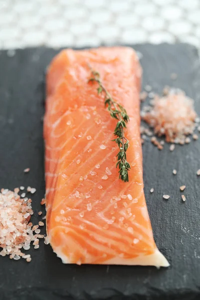 Comida Deliciosa Rebanada Salmón — Foto de Stock