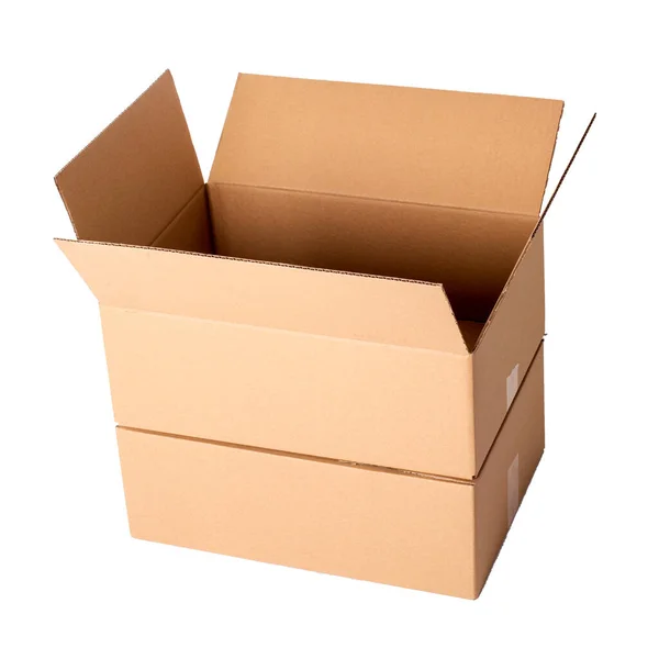 Beyaz Arkaplanda Karton Kutular — Stok fotoğraf