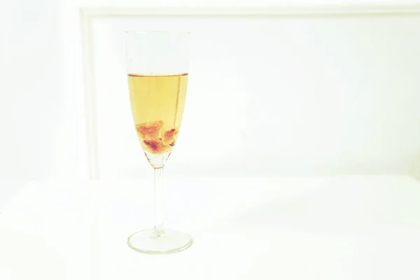 Coupe Champagne Sur Table — Photo