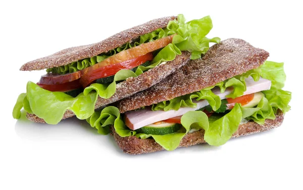 Leckeres Sandwich Auf Dem Tisch — Stockfoto