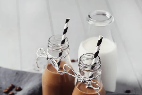 Bebida Café Latte Gelo Com Leite — Fotografia de Stock