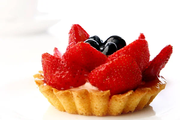 Postre Pastel Frutas Con Fresa — Foto de Stock