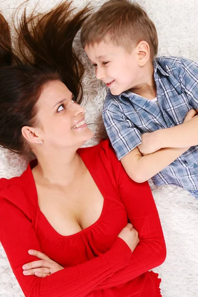 Happy Young Mother Her Little Son Royalty Free Stock Photos