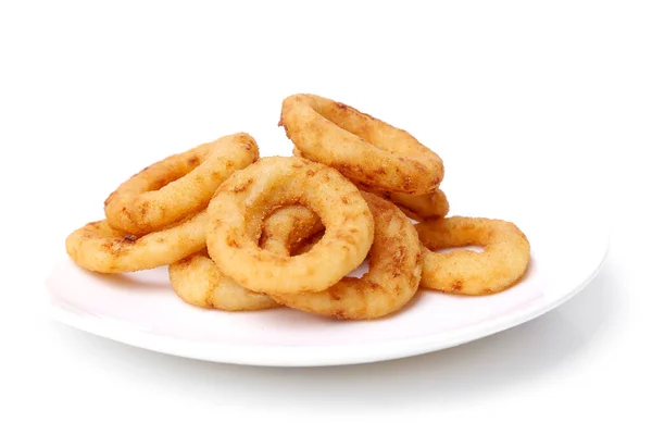 Onion Rings White Background Stock Image