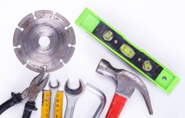 Atölye, tamir. Araç seti masada