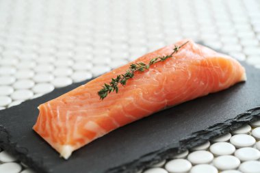 Yiyecekler. Lezzetli somon dilimi