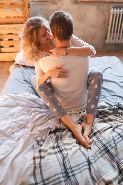 Estilo Vida Casal Encantador Casa — Fotografia de Stock