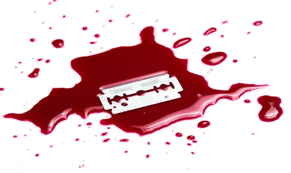 Assassinato Sangue Vermelho Sobre Fundo Branco — Fotografia de Stock