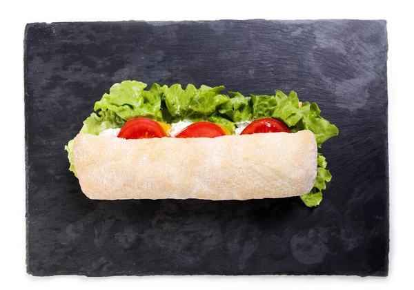 Вкусный Сэндвич Столе — стоковое фото