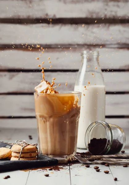 Bebida Café Latte Helado Con Leche — Foto de Stock