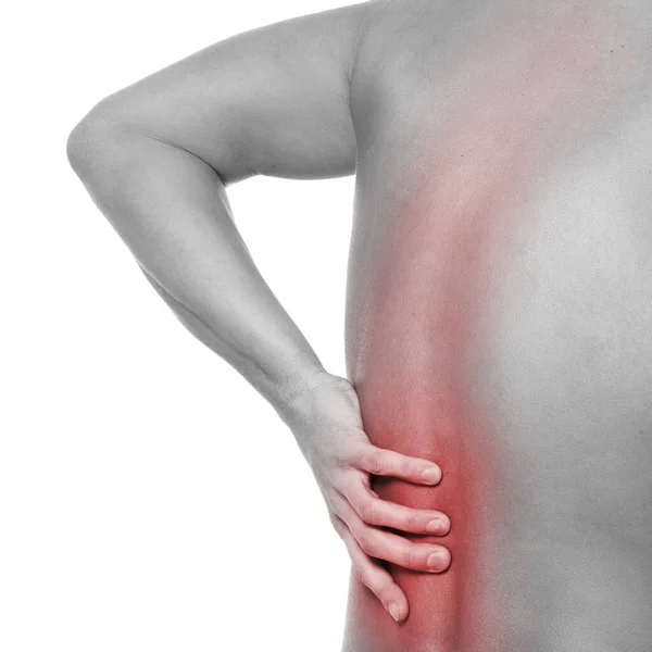 Guy Has Pain Back — Stock Photo, Image